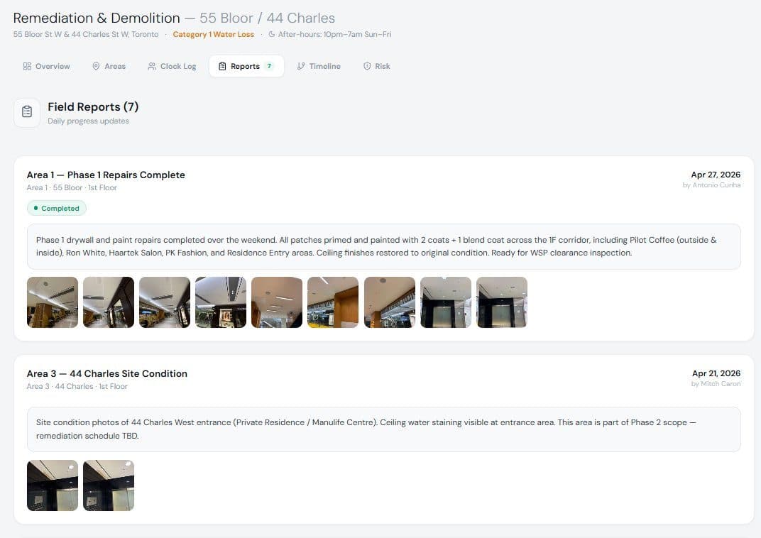 Field Reports with Photo Documentation